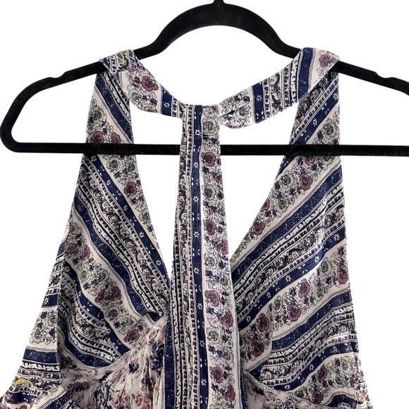 Free People cotton Love Charm T back crop top Size M Ruffle hem and tie front - Picture 8 of 10